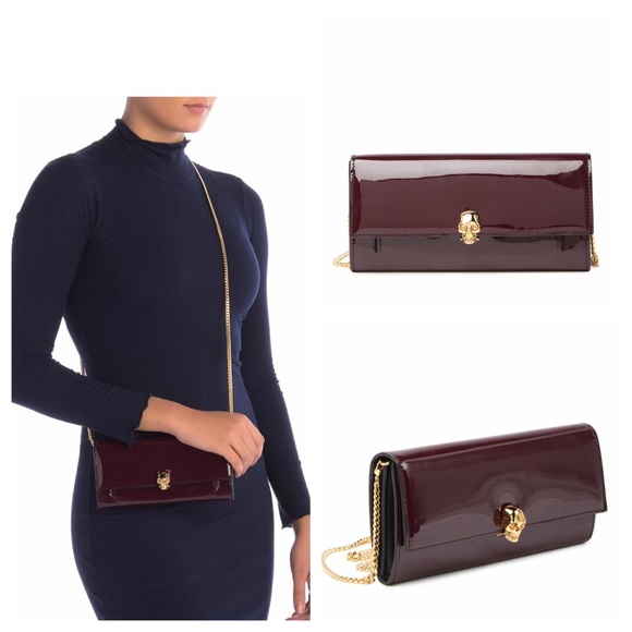 Alexander McQueen Handbags - Alexander McQueen Patent Leather Wallet on Chain